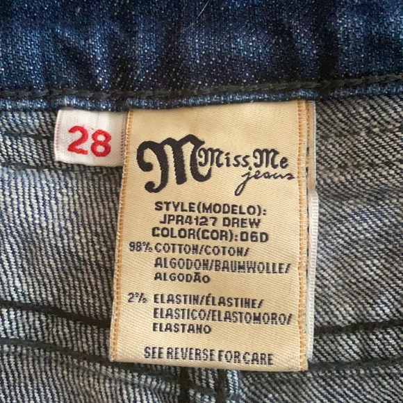 Miss Me "Red" Drew Jeans Womens Size 28 Dark Wash Bootcut Denim Jeans - Picture 6 of 7